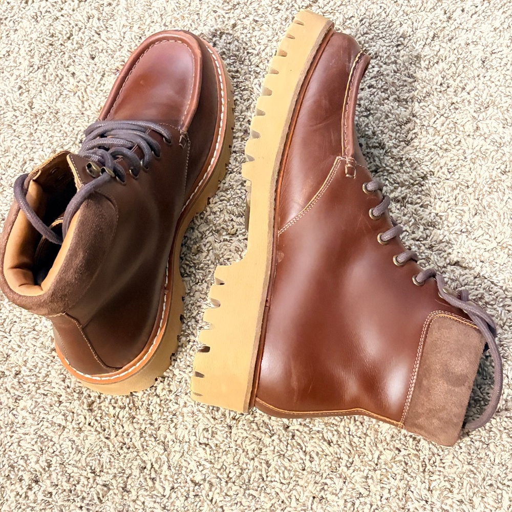 Aldo Dark Brown Men's Boots with Tan Soles